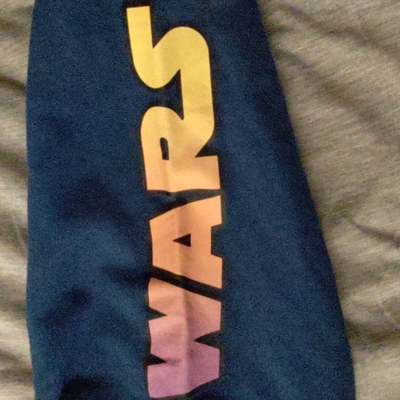 Star Wars Disney Grogu Graphic Sun Blue Oversized Cotton Drawstring Hoodie S NWT - Picture 5 of 9